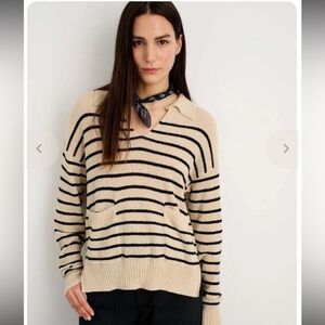 Alex Mill Alice Popover Sweater in Beige Black Stripe
